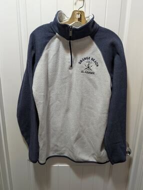 Ragwear Orange Beach Alabama 1/4 Zip Sweater Sweatshirt Men's Size L Gray Blue